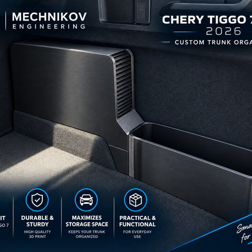 CHERY TIGGO 7 2026 Trunk Organizer – Storage Box with Roller Shutter