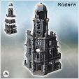 1-PREM.jpg Corner ruin with multiple floors, baroque bell tower, and clock (3) - Modern WW2 WW1 World War Diaroma Wargaming RPG Mini Hobby