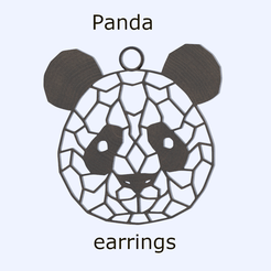 panda-final.png Скачать бесплатный файл STL Серьги с пандой (геометрические) • Модель с возможностью 3D-печати, RaimonLab
