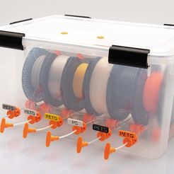 Filament dry box storage - simple tupperware box (source included) by  William, Download free STL model