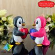 Penguin-holding-heart-valentine-gif-3.jpg Cute Penguin Holding Heart - Knit Style 3D Model ❤️🐧