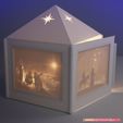 04.jpg Christmas lantern with lithopanes - (for electric light sources)