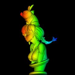 ranma p chan bust.jpg Archivo STL gratuito Ranma1/2 y p chan busto・Idea de impresión 3D para descargar