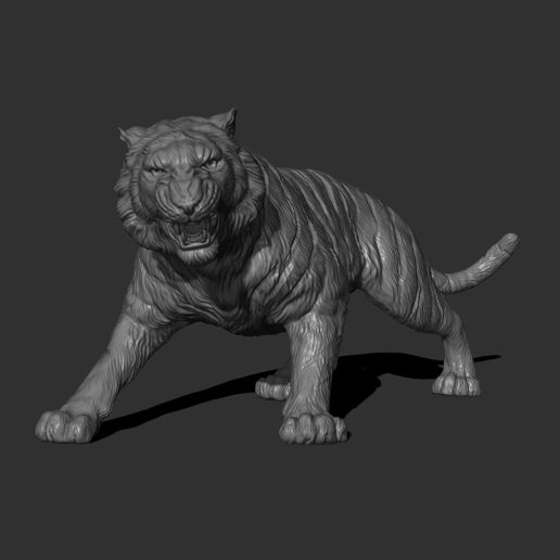 2.jpg Descargar archivo OBJ Ataque del tigre • Plan de la impresora 3D, guninnik81