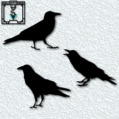 project_20230919_1344540-01.png Crow wall art Pack Raven Wall decor bundle of 3 Halloween decorations
