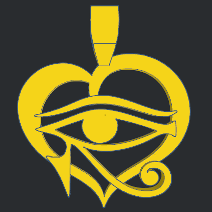 1.png Télécharger le fichier STL gratuit Coeur-Oeil d'Horus • Objet pour imprimante 3D, oasisk