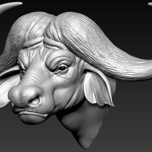 Download Stl File African Buffalo Head01 • Template To 3d Print ・ Cults