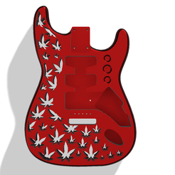 red.png Cannabis Leaf Fender Stratocaster Standard Body