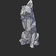 06.png STL file Low poly sitting cat・3D print design to download