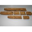 Canoes Sec 2a.jpg 28mm Scale Log Canoe - sections with OpenLock