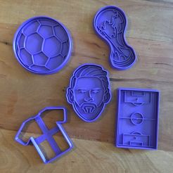 image4.jpeg STL file Special super soccer set + Messi and AFA Argentina shield, World Cup // Special super soccer set・3D printing model to download