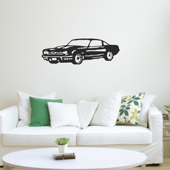 display-2.png STL file Old Mustang - Wall Art Decor・Model to download and 3D print