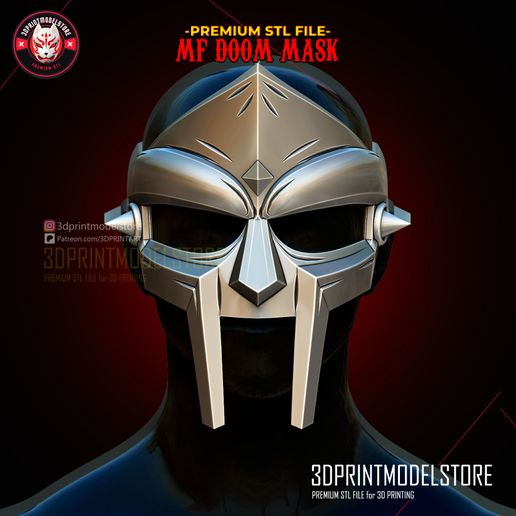 MF_Doom_Mask_Halloween_Cosplay_Props_3D_Print_Model_Store_STL_File_01.jpg MF Doom Mask Metal Face Gladiator Cosplay, Halloween, Props