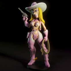 Cowgirl-color01.jpg Free 3D file Cowgirl by DLToon・3D printable object to download, TorridaMinis