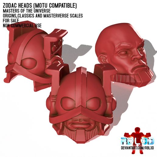 🦸 Zodac/Zodak heads (motu compatible)・ 3D File for 3D printing
