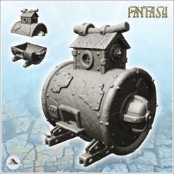 1-PREM.jpg STL file Steampunk house with vat shape with story window (5) - Future Sci-Fi SF Post apocalyptic Tabletop Scifi Wargaming Planetary exploration RPG Terrain・3D print object to download