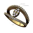 Tri-V-cluster-Double-Diamond-lip-ring-size7-00.jpg Fichier STL Bague de fiançailles à lèvres en forme de grappe de diamants taille US 7 Modèle d'impression 3D・Modèle à télécharger et à imprimer en 3D