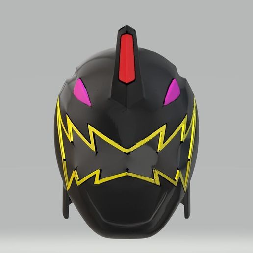 🦖 Power Rangers Dino Thunder Black Ranger helmet・ STL File for 3D ...