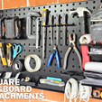 Square-Pegboard-Attachments-Landscape.png Square Pegboard Accessories Pack | Hooks, Trays, Holders & More