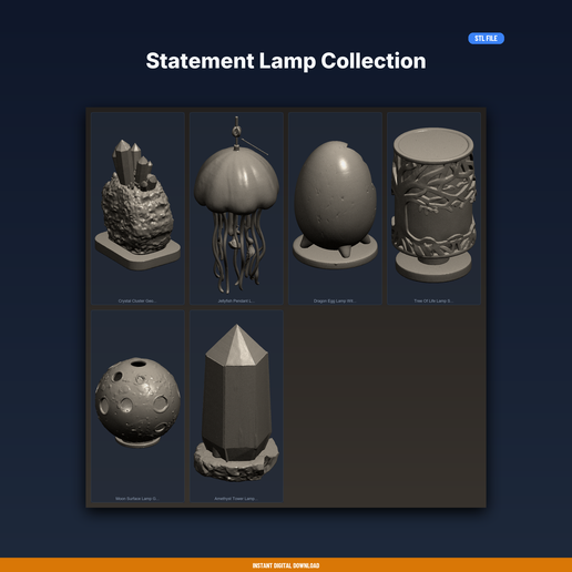 Statement Lamp Collection - 6-Model STL Bundle