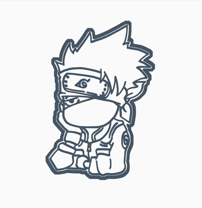 qeqwe.png STL file KAKASHI HATAKE - COOKIE CUTTER - NARUTO SHIPPUDEN・Template to download and 3D print, WILLGALLETAS
