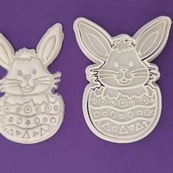 uskrsnji-zec1.jpg Easter Bunny with Egg Cookie Cutter and Stamp Set STL Files - 3D Printable Design