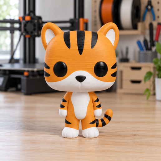 Cute Orange Tiger – Multicolor Collectible Figure