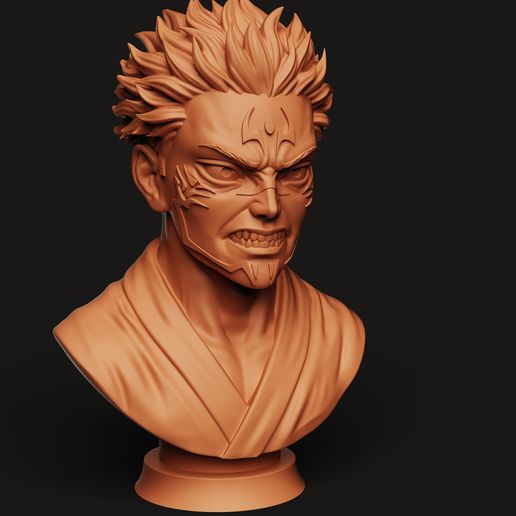 Sukuna Anime Bust STL | Jujutsu Kaisen 3D Print | Cursed King Art