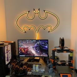 BatNeon1.jpg 3D-Datei Batman Neon LED Lampe light・3D-Druckvorlage zum Herunterladen
