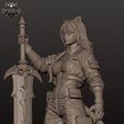 5.jpeg Cat Warrior Girl - Anime Fantasy Fighter STL for 3D Printing | Obsidian 3D