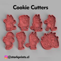 Bluey-cults.jpg SET OF 8 BLUEY COOKIE CUTTERS