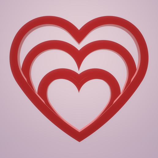 polymer clay cutter "love.love.love" 5size 3D model