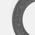 frame-6.png Round frame for pictures or mirror - flower ornament stl dxf file for CNC, 3D print, Artcam, Aspire, Cut3D