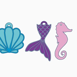2023-12-07-22_32_32-3D-design-Aros-_-Tinkercad.png Key rings of the sea - Mermaid - Clapper - Horse