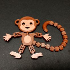 FlexiMonkey2_3.jpg Free STL file Flexi Articulated Monkey・3D printing model to download