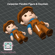 AmazeMakerZ_Carpenter_Flexi02.png Carpenter + Keychain 3MF | Multicolor 3D Printing