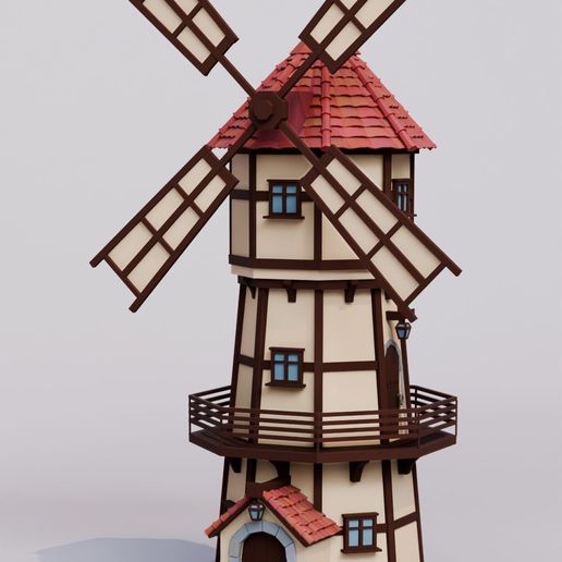 Medieval Fantasy Windmill – 3D Printable OBJ