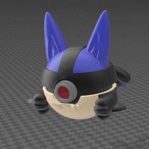 Lucario inspired pokeball 3D model