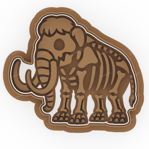 Mammoth Skeleton Skeleton Cookie Cutter - 8cm 3D model