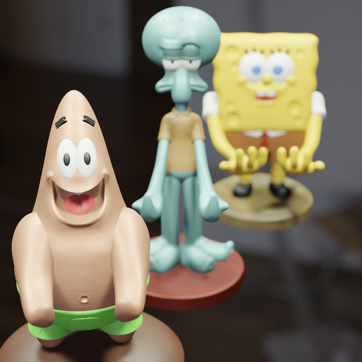 Render4.png CONTROLLER HOLDER / Joystick Holder Pack - SpongeBob SquarePants, Patrick Star and Squidward