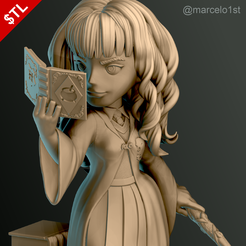HP-Hermione_01.png STL file SIMPLE - Hermione Granger・Model to download and 3D print
