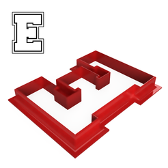 Varsity-E-1.png STL file Varsity Style Letter E Cookie Cutter・3D printing idea to download