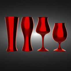 9 Файл STL Wine Glasses 4 in 1・Идея 3D-печати для скачивания, FUN3D