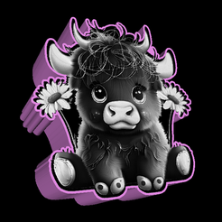cowcompleet.png Leuchtkasten Baby Hochlandkuh lithophan