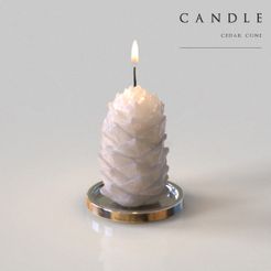 Cone3wrds4.jpg STL file Candle Cedar Cone・Model to download and 3D print