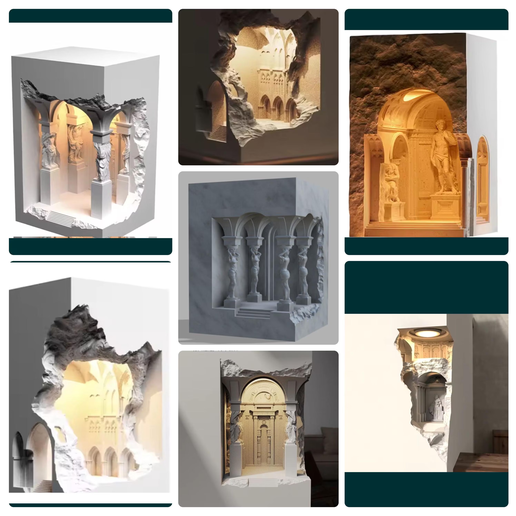 Corner-Wall-Light.png 3D Model of Corner Wall Light | Cube Night Lamp | Wall Mounted or Table Lamp Design | STL File for 3D Printing