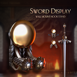 Rotating-Stand-Showcase-06.png Sword Display - Wall Mount Hook Display Stand
