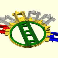 50f6bb04-1262-4c0e-9660-bf7b25d8e2bc.jpg Free 3D file DUPLO train turntable - full half circle with 7 tracks - OLD model・Object to download and to 3D print
