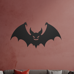 Bat-3-2.png Fichier STL Art mural de la chauve-souris・Modèle à télécharger et à imprimer en 3D