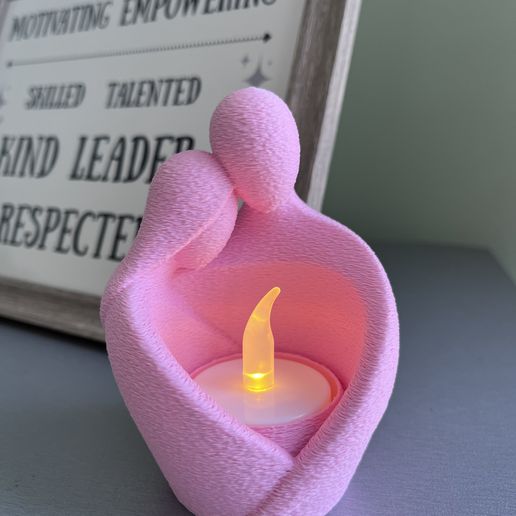 🕯 Tea Light Holder STL - Romantic Couple LED Candle Decor